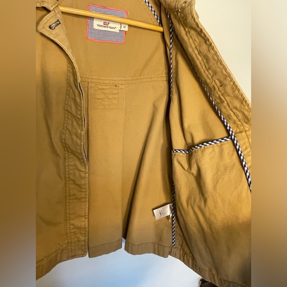 Vineyard Vines Chore Barn Coat Button Up Khaki Tan Canvas Jacket Women’s XS - Picture 8 of 13